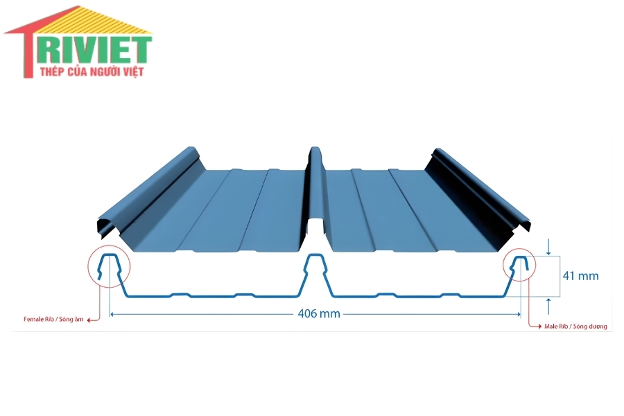 Bảng Báo Giá Tôn Cliplock Việt Nhật Uy Tín, Giá Ưu Đãi Nhất Năm 2026 5 Cấu Tạo Tấm Tôn Seamlock