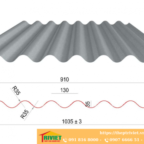 Giá tôn sóng vuông cập nhật chi tiết, báo giá rẻ mới nhất năm 2025 9 Tôn sóng tròn