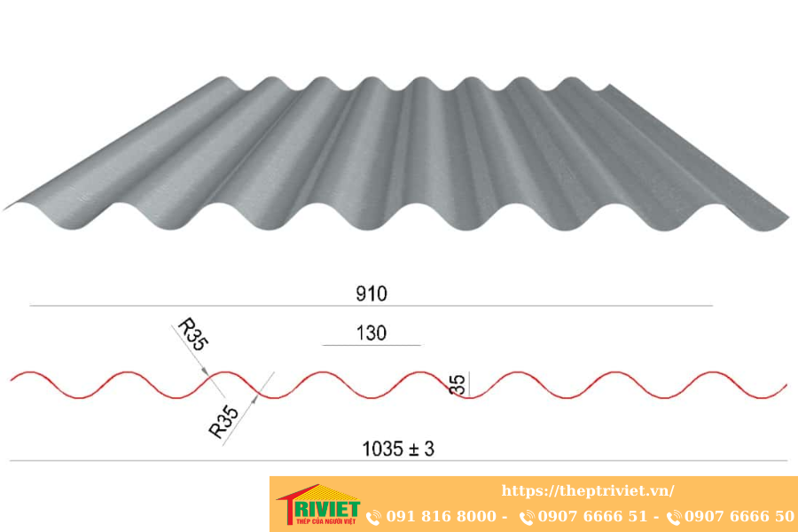 Giá tôn sóng vuông cập nhật chi tiết, báo giá rẻ mới nhất năm 2025 32 Tôn sóng tròn