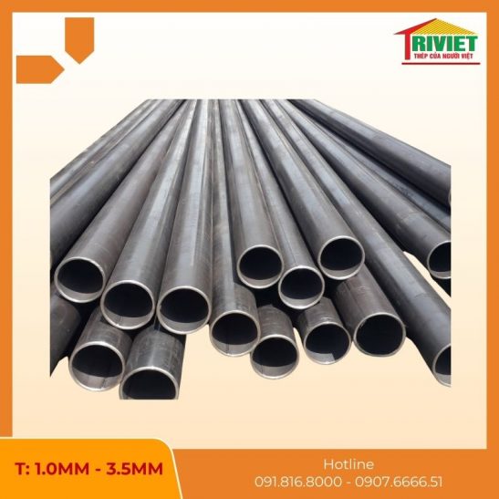 Ống thép đen phi 42 thi công